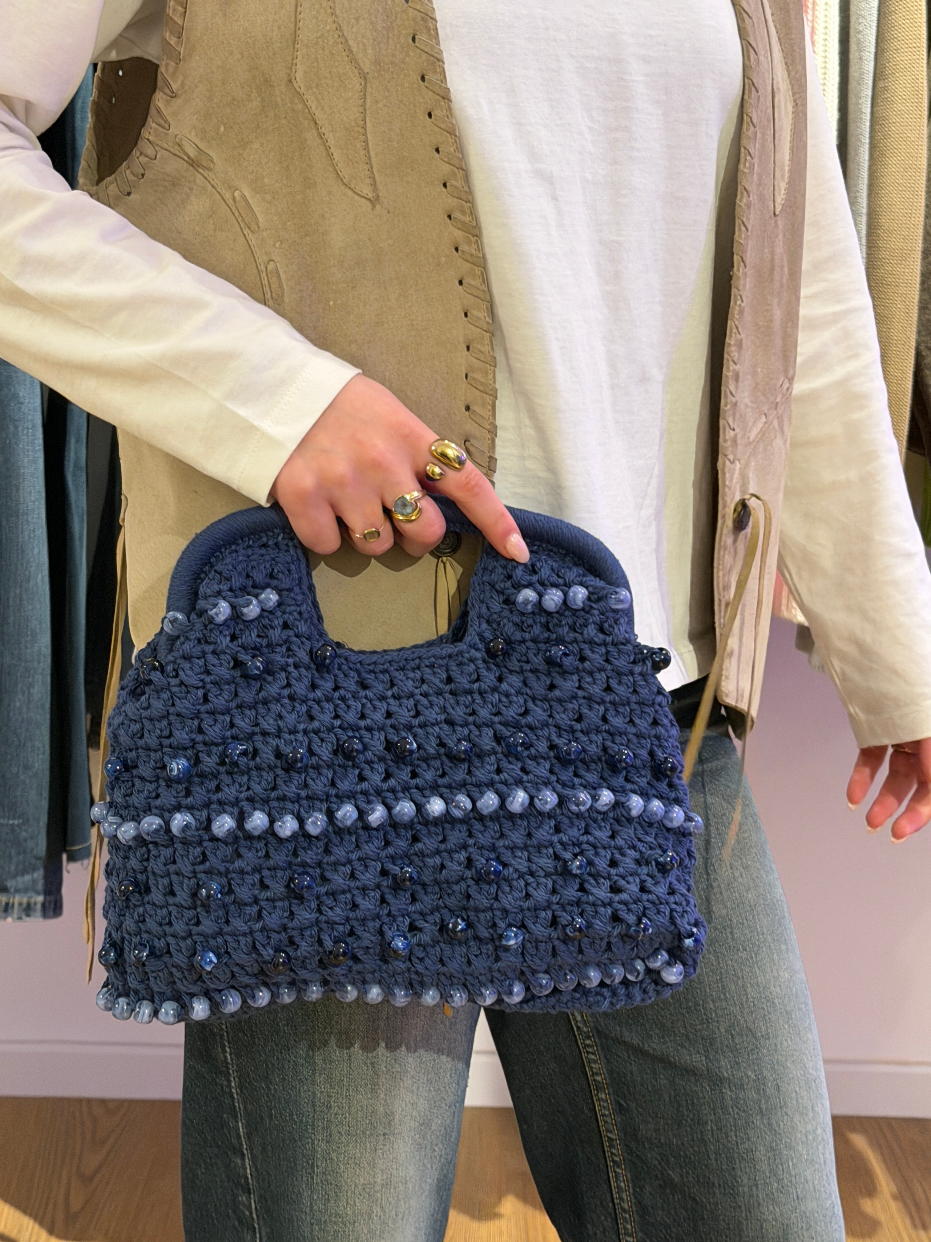 Borsa uncinetto con perline