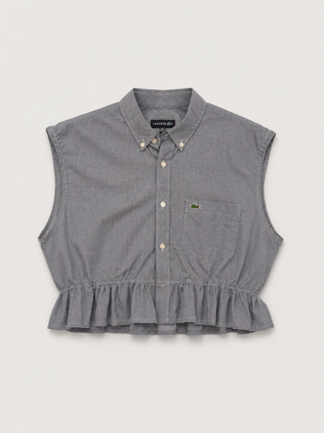 Camicia Lacoste crop upcycling