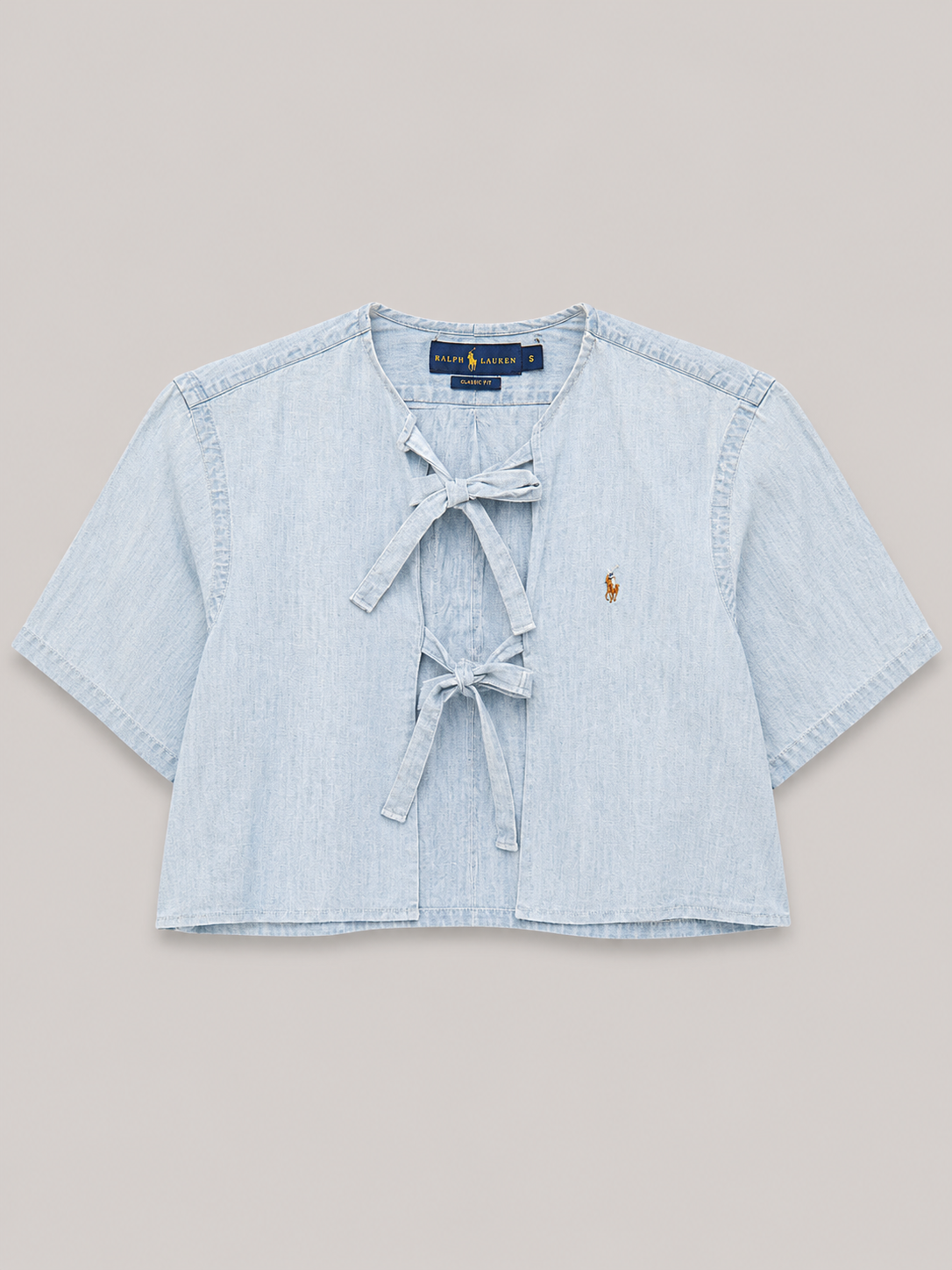 Camicia upcycling Ralph Lauren fiocco