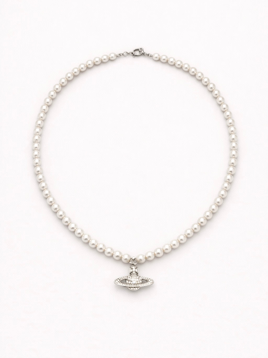Collana di perle ciondolo silver