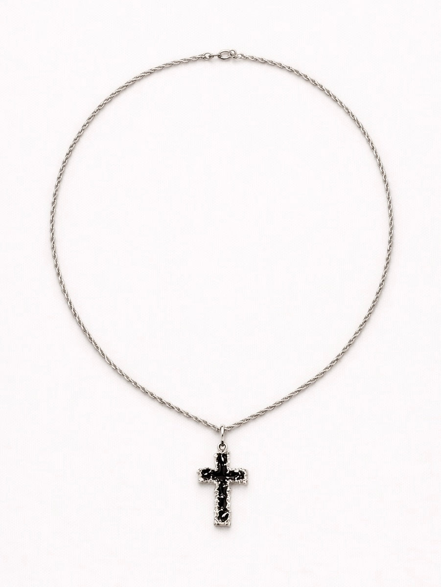 Collana croce nera