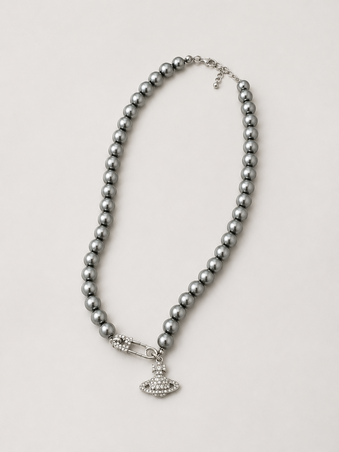 Collana pearl orb rhodium