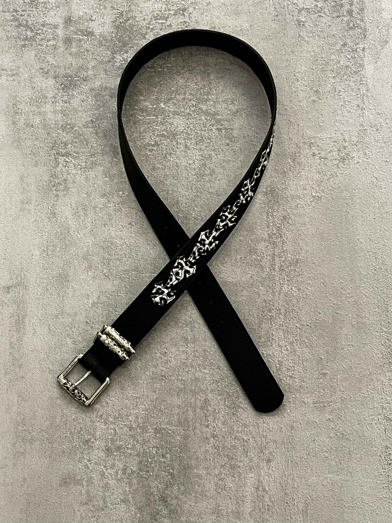 Cintura nera croci zebrate | Sporty Vintage Torino