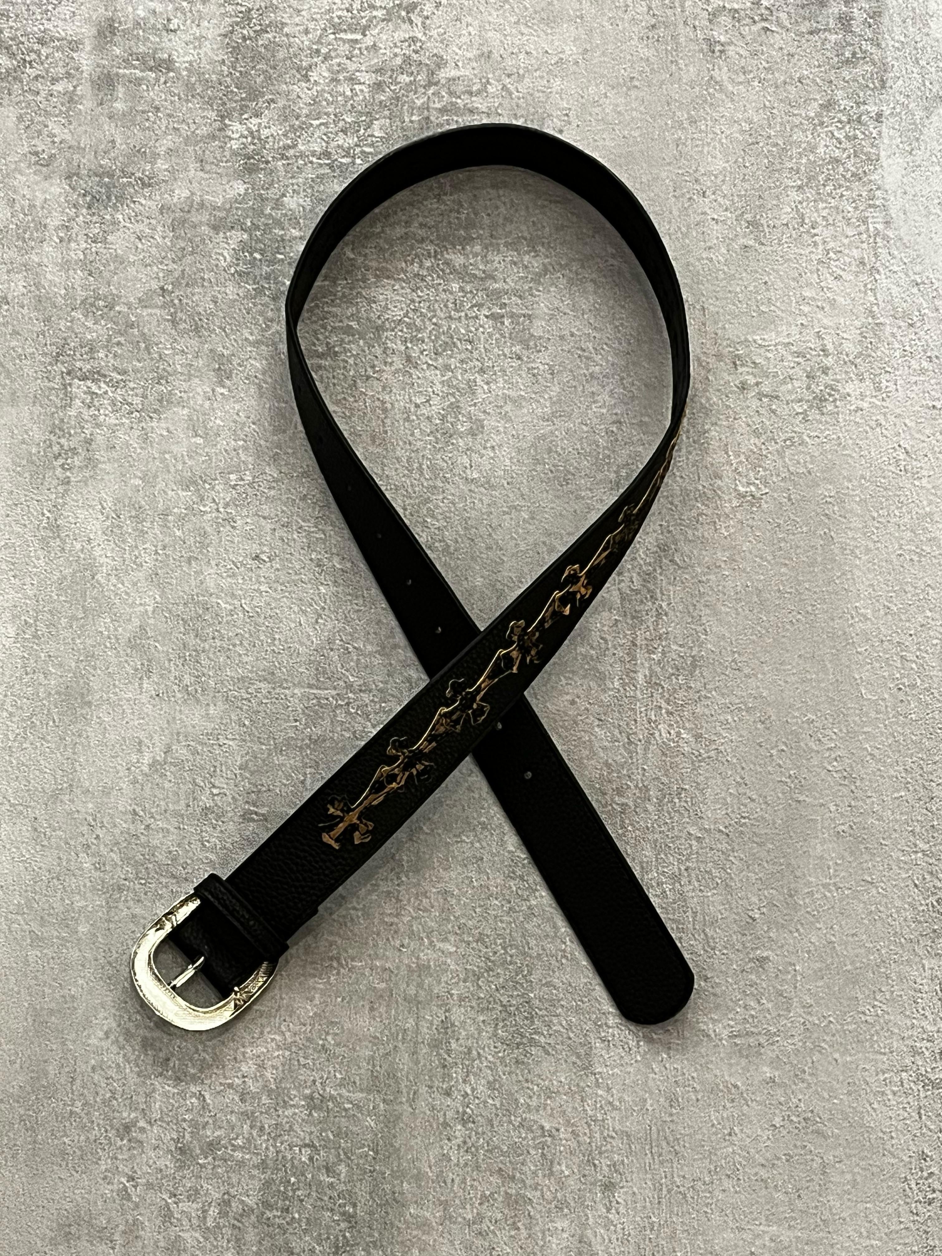 Cintura nera croci animalier