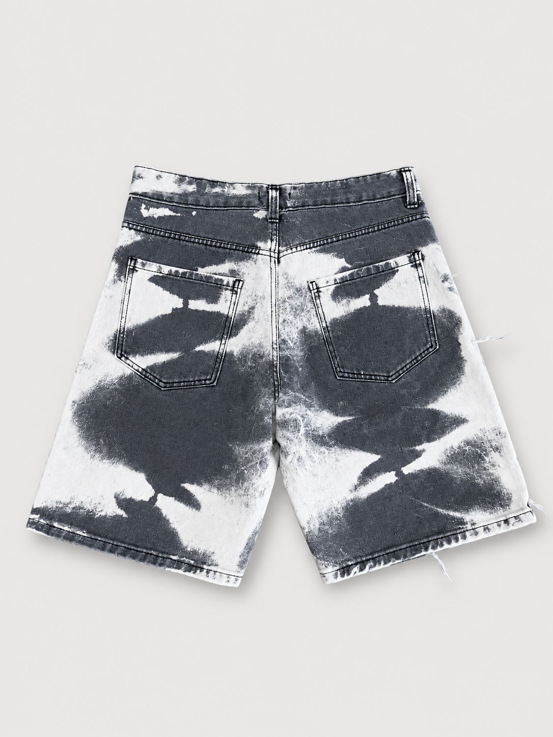 Bermuda Denim Tie-Dye Grigio Distressed