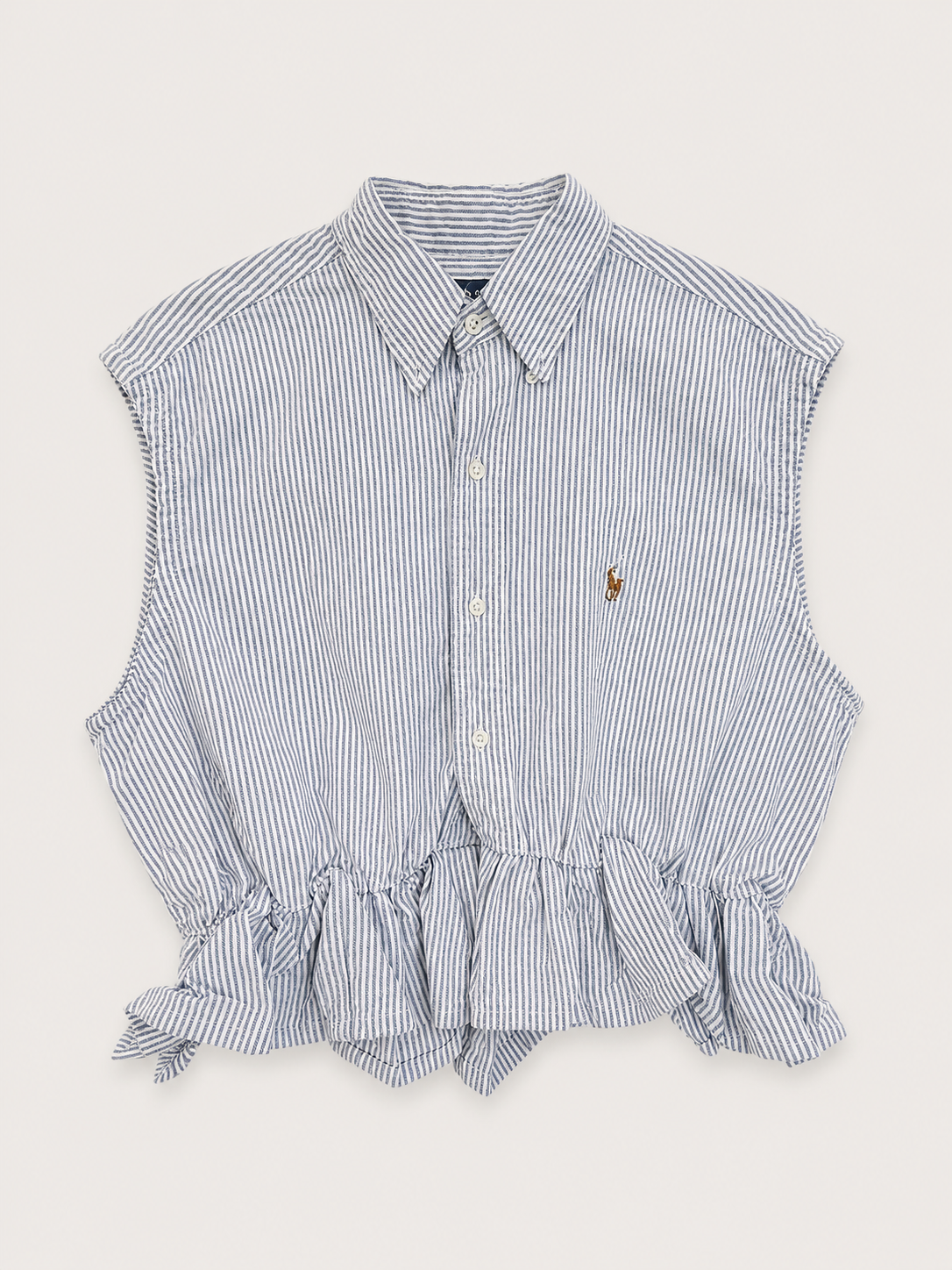 Camicia Upcycling Ralph Lauren a Righe azzurre