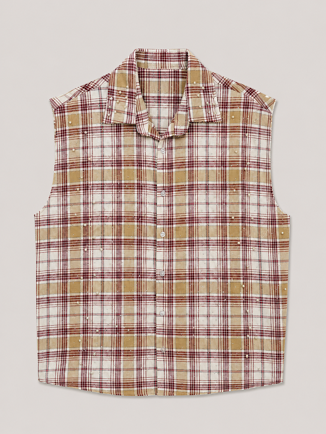 Camicia smanicata perle e strass