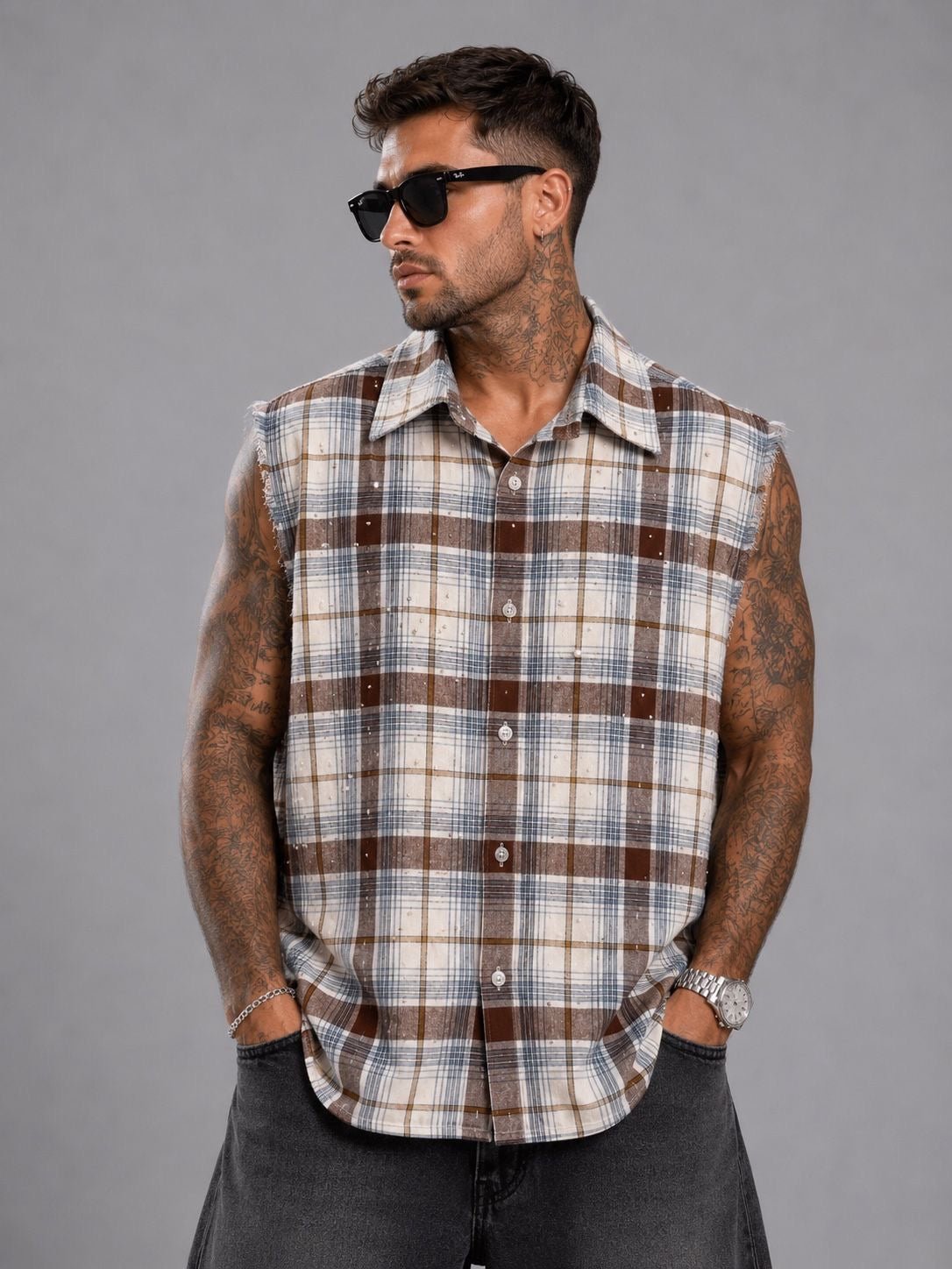 Camicia smanicata perle e strass | Sporty Vintage Torino
