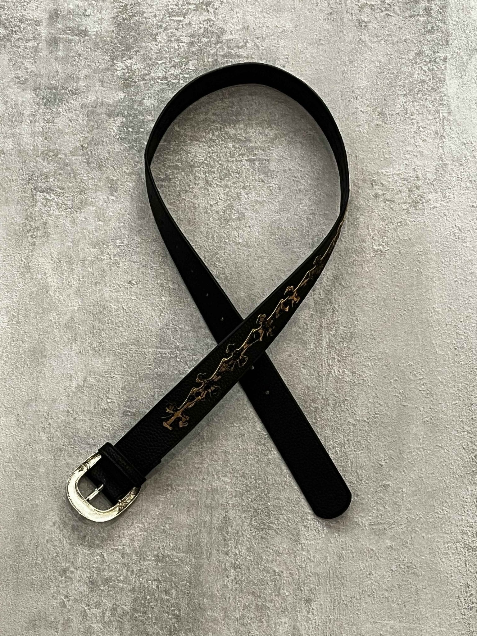 Cintura nera croci animalier | Sporty Vintage Torino