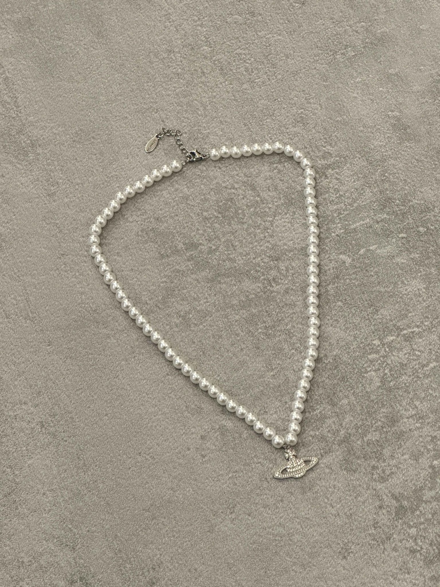 Collana di perle ciondolo silver | Sporty Vintage Torino