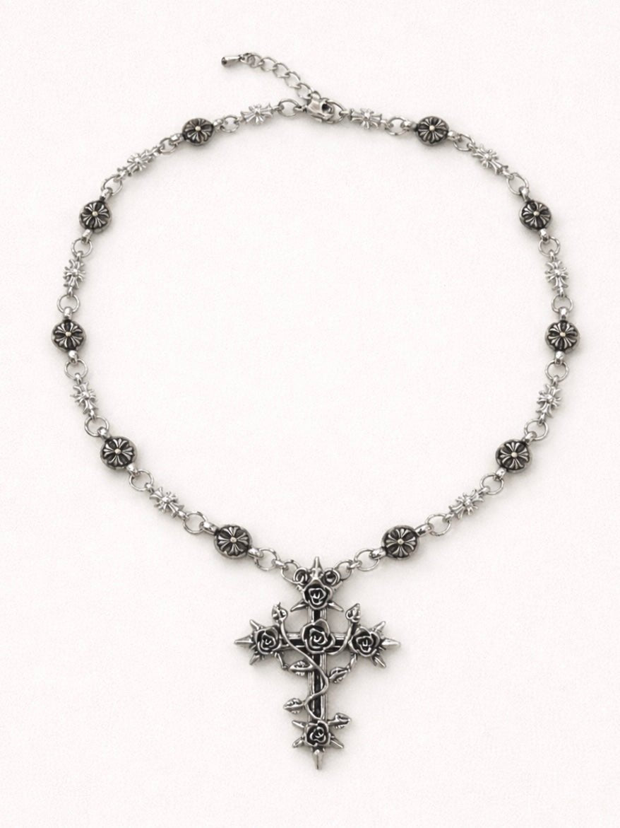 Collana gothic cross roses | Sporty Vintage Torino